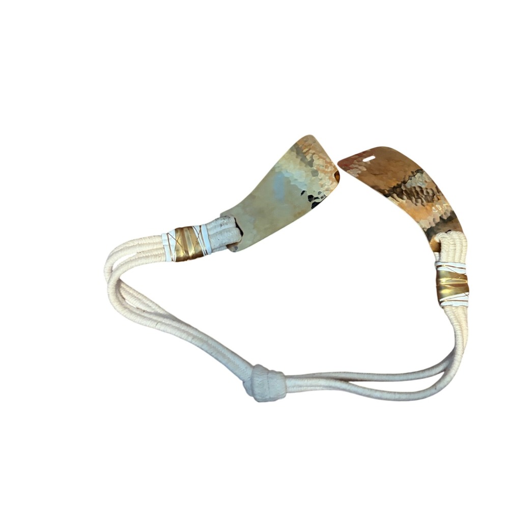 Hammered Metal Rope Belt Bohemian Nautical Statement Waist Accessory